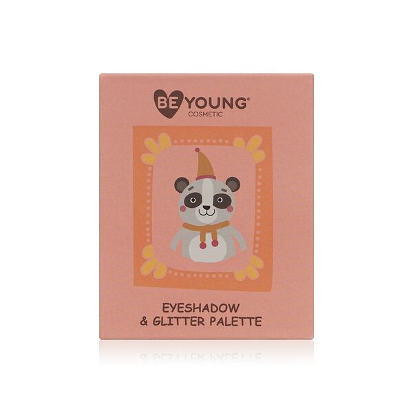 Палетка теней и глиттеров для век BeYoung Панда 4 оттенка 4,5 г