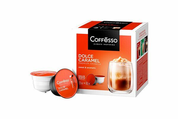 Кофе в капсулах для кофемашин Coffesso Dolce Caramel 16 шт