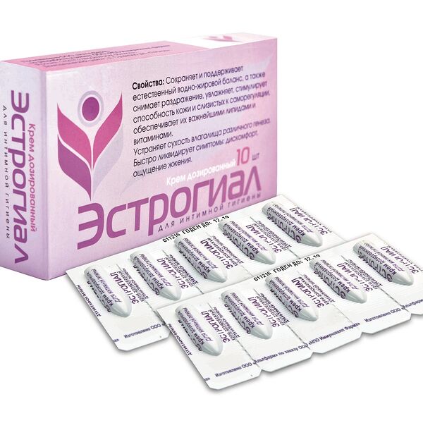 Эстрогиал Крем для интимной гигиены дозированный 1,2г №10