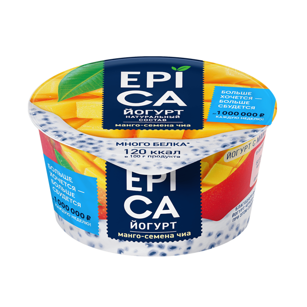 Йогурт Epica натуральный манго семена чиа 5.0%