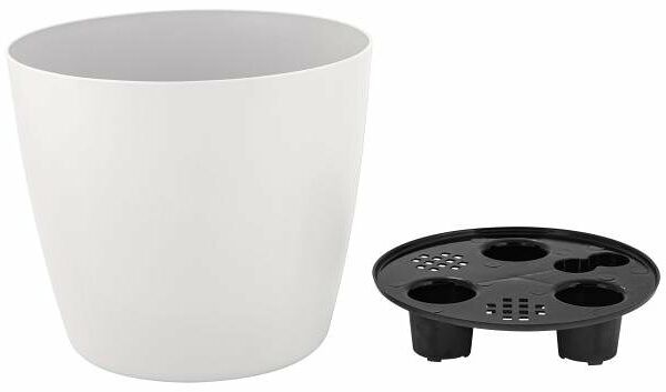 Горшок InGreen Vienna с дренажной вставкой белоснежный жасмин 2 л, 16 см