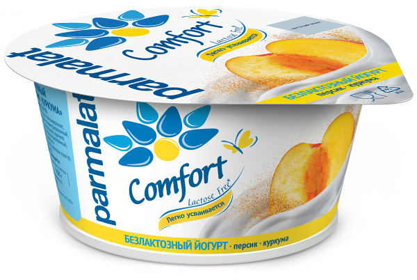 Йогурт Parmalat Comfort безлактозный персик куркума 3,5%