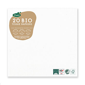 Салфетки бумажные трёхслойные Bio, цвет ваниль, Duni, 20 шт., 33*33 см