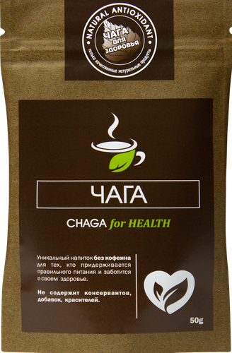 

Напиток чайный CHAGA FOR HEALTH Чага без кофеина, 50г