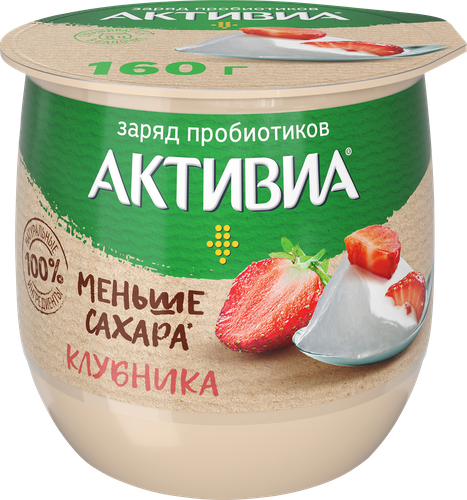 

Биойогурт АктиБио термостатный клубника 1.7% стакан, 160 г