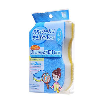 Губка Aero Sponge для уборки ванной комнаты жёсткая, Kokubo, Япония