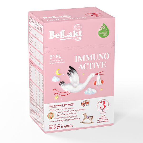 Напиток сухой молочный с бифидобакт. Bellakt Immuno Active 3 обогащ.вит. и мин. ДП к/кор вес 800г с 12 месяцев
