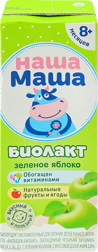 

Биолакт Наша Маша с зеленым яблоком с 8 месяцев, 2.8% 200 мл
