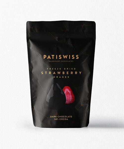 Клубника лиофилизированная в горьком шоколаде 80г Patiswiss