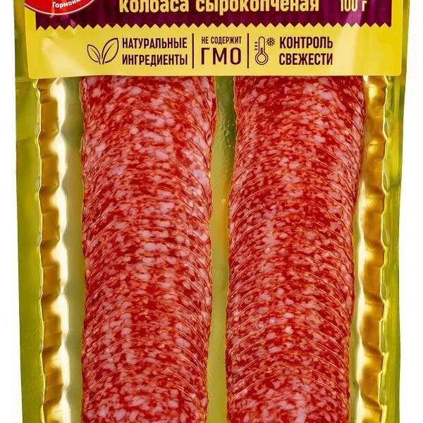 Колбаса сырокопченая Ашан Красная Птица Ароматная