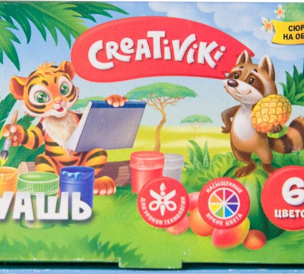 Гуашь Creativiki 6 цветов