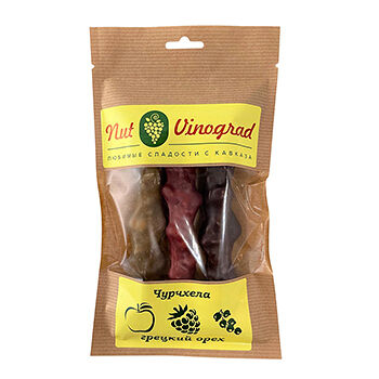 Чурчхела с грецким орехом ассорти: яблочная, малиновая, из чёрной смородины, Nut Vinograd