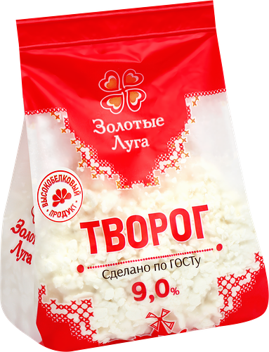 Творог Золотые Луга 9% без змж 350 г
