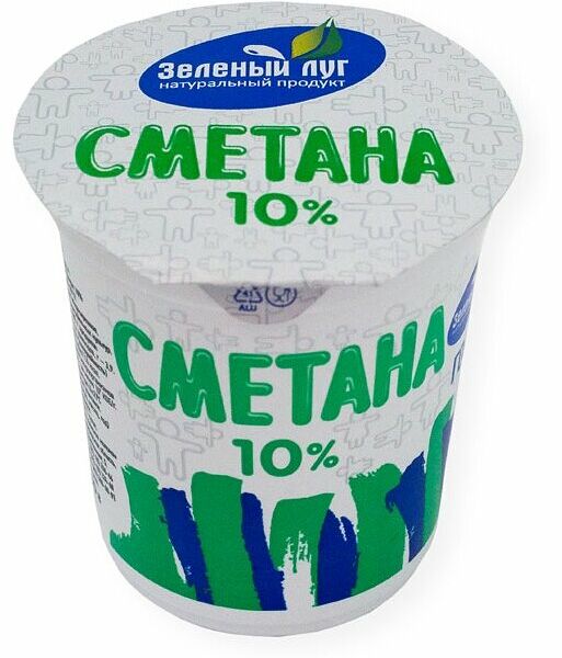 Сметана Зеленый Луг 10%