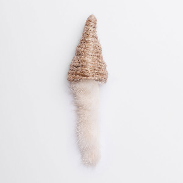 Игрушка джутовая для кошек Мышка, 10х2,5х2 см