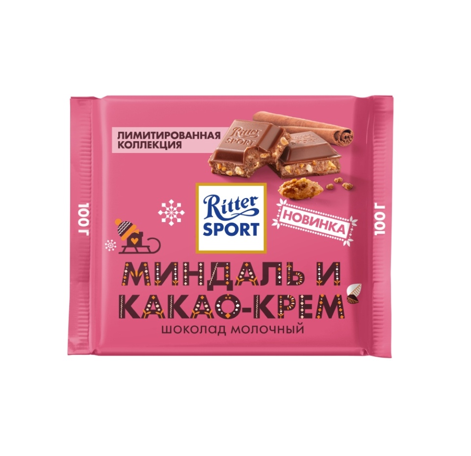 

Шоколад Ritter Sport молочный миндаль и какао-крем 100 г