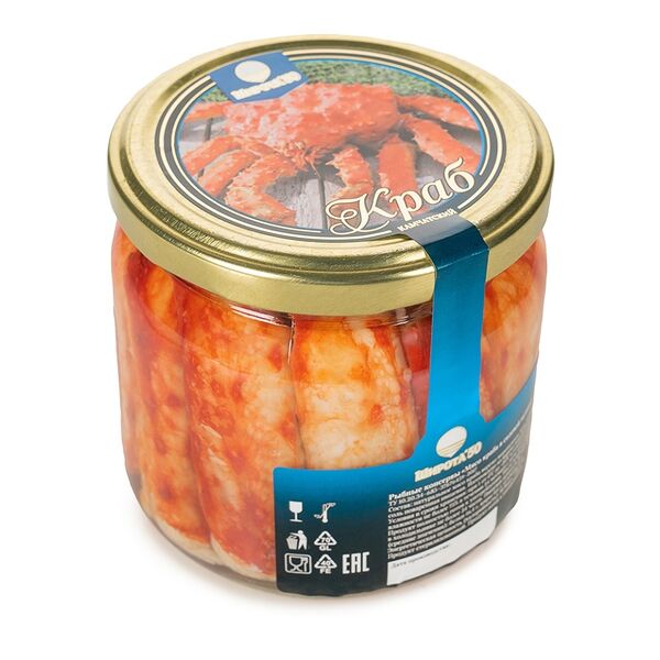 Мясо краба Широта 50 в солевой заливке Premium 390 г