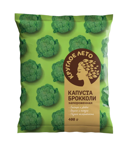 Капуста брокколи Круглое лето замороженная, 400г