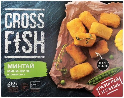 

Минтай Cross Fish мини-филе в панировке 240 г