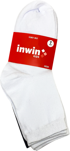 Носки детские INWIN высокая посадка, черные, белые, Арт. BKSU-07-BW, 7пар