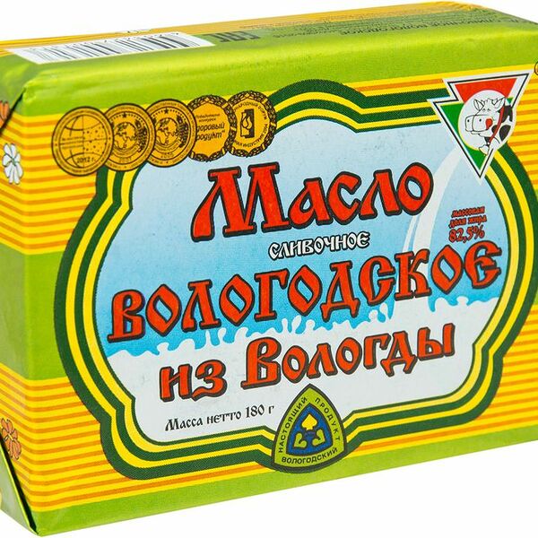 Масло сливочное Из Вологды Вологодское 82.5%, 180г