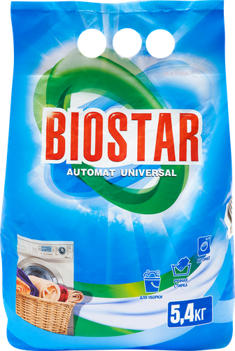 

Стиральный порошок BIOSTAR универсал автомат, 5,4кг