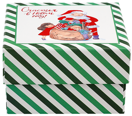 

Коробка упаковочная для подарков 11 х 11 х 6.5 см дизайн в ассортименте