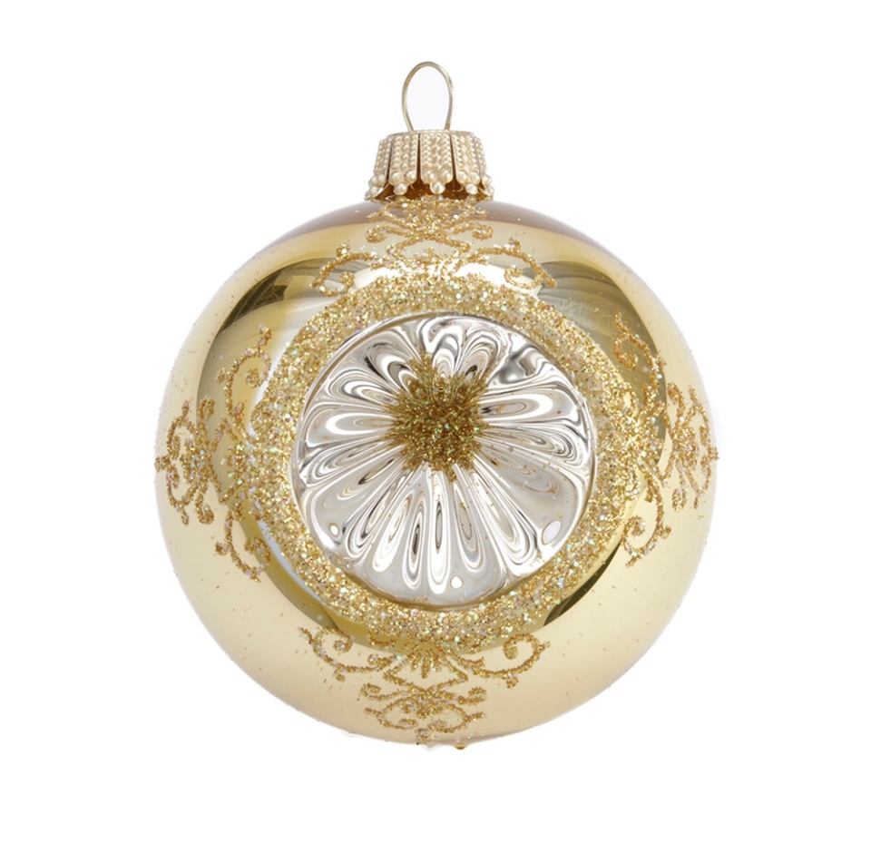 

Набор игрушек для елки Krebs Шары/Капли с рефлекторами золотые 7/10см, упаковка 4шт, Румыния