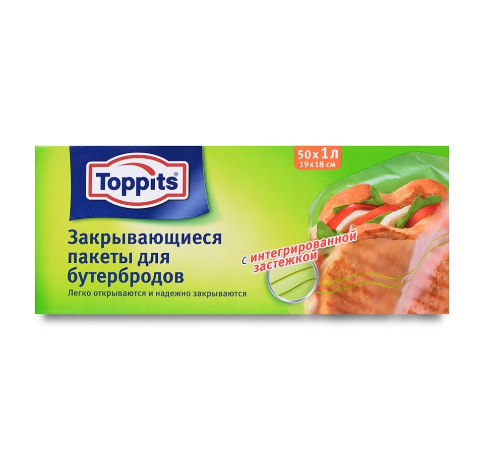 

Пакеты Тоppits для бутербродов 19 х 18 см 50 шт