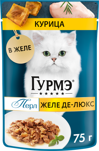 

Влажный корм Гурмэ Перл Желе Де-Люкс для кошек с курицей в роскошном желе 75 г
