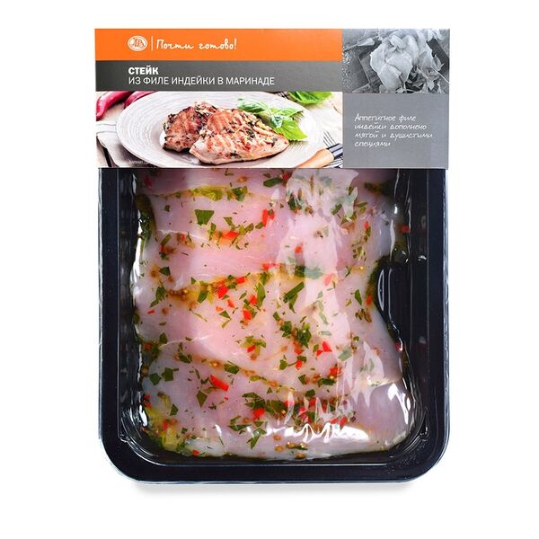 Стейк Почти готово из филе индейки в маринаде