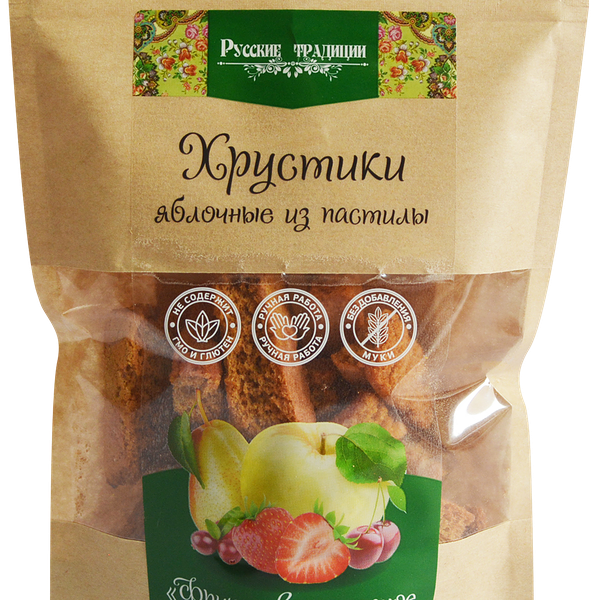 Хрустики яблочные из пастилы РУССКИЕ ТРАДИЦИИ Ассорти, без сахара