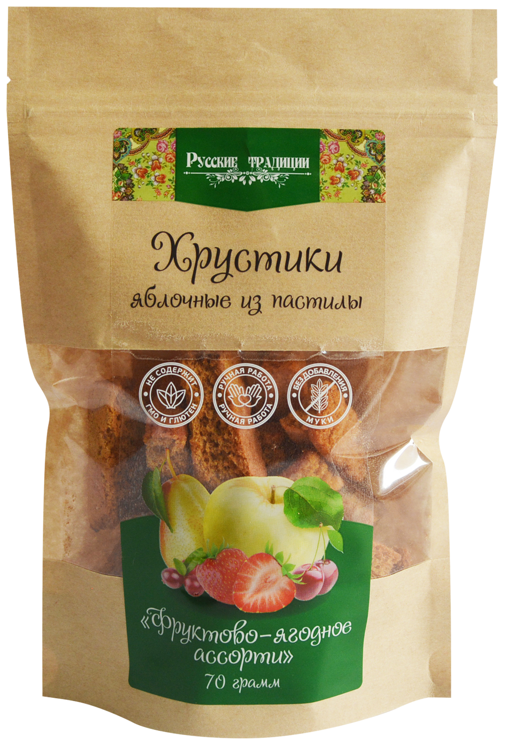 

Хрустики яблочные из пастилы РУССКИЕ ТРАДИЦИИ Ассорти, без сахара