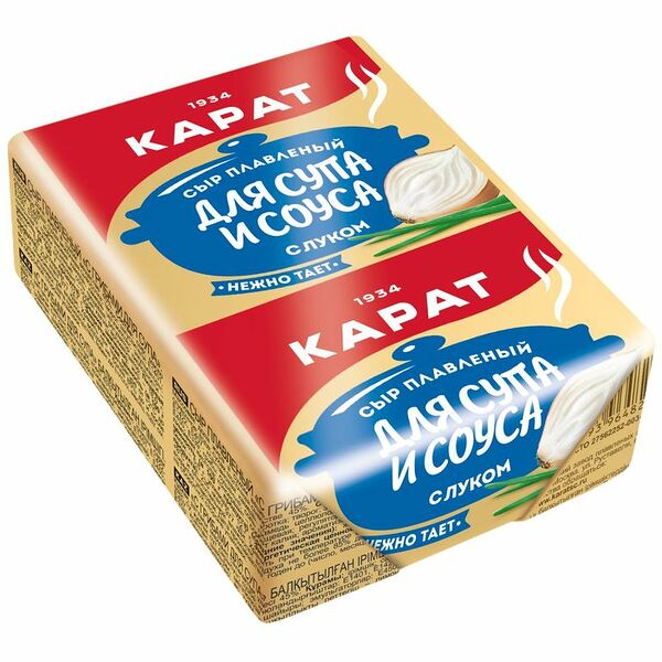 Сыр плавленый Карат+ с луком для супа 45%, 90г