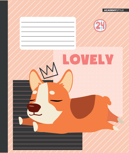 

Тетрадь в клетку Academy Style Мой любимый корги скрепка А5, 24 листа в ассортименте