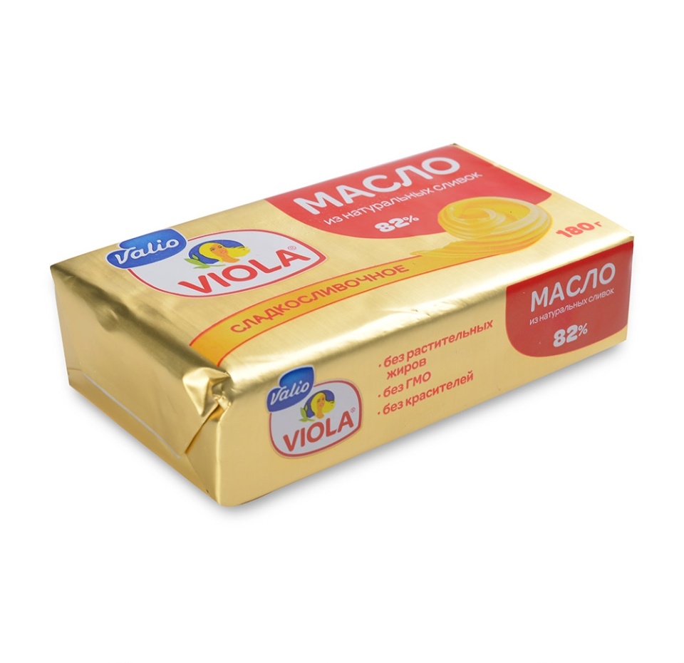 

Масло сладкосливочное Viola 82% 180г Россия, БЗМЖ