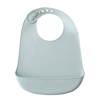 Нагрудничек Interbaby силиконовый с кармашком цвет серо-голубой, Испания