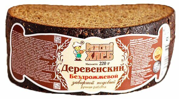 Хлеб Рижский хлеб Деревенский бездрожжевой в нарезке, половинка