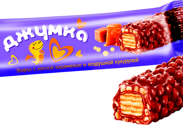 Батончик вафельный ДЖУМКА с мягкой карамелью и воздушной кукурузой