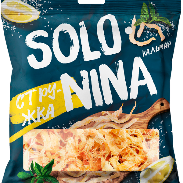 Кальмар Solo Nina стружка сушено-вяленый 70 г