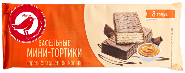 Торт вафельный АШАН Красная птица сгущённое молоко