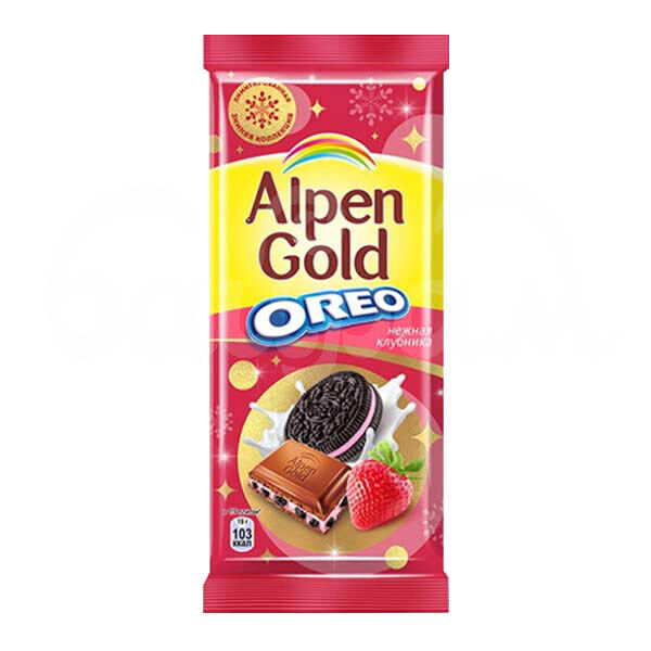 Шоколад Alpen Gold 90гр Молочный Oreo Нежная клубника
