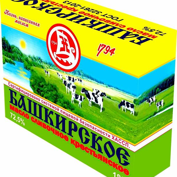 Масло сливочное Башкирское 72,5% 180 г