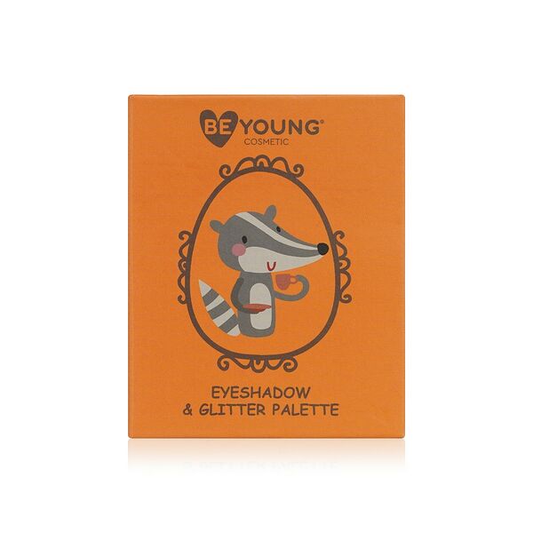 Палетка теней и глиттеров для век BeYoung Енот, 4 оттенка, 4,5 г