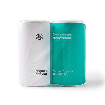 Полотенца бумажные Просто Азбука 3 сл., 2 рул., 33х249мм, Россия