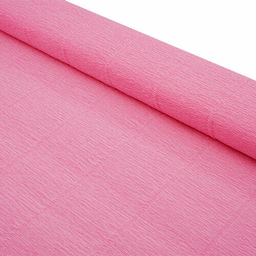 87527561 Бумага гофрированная простая, 50см*2,5м 140гр 949 светло-розовая