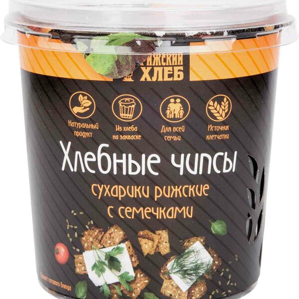 Сухарики хлебные чипсы Рижский Хлеб с семечками