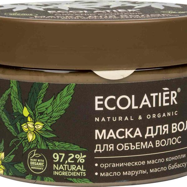 Маска для объёма волос укрепляющая текстурирующая Ecolatier Organic Cannabis