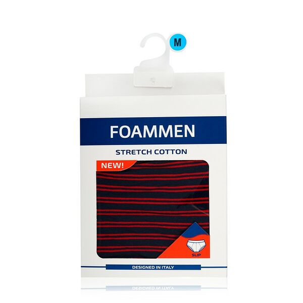 Мужские трусы-слипы Foammen Fo90544, синие в красную полоску, M