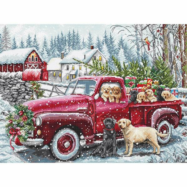 L8014 Набор для вышивания LetiStitch 'Рождественская доставка' 47*32см